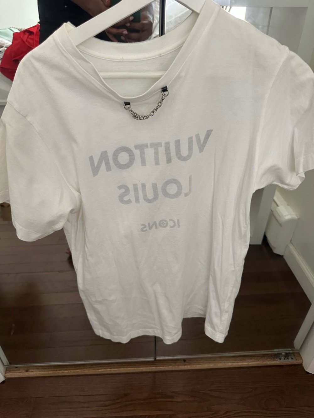 Louis Vuitton White Tee with Subtle Gray Logo